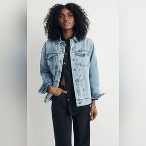 MADEWELL The Oversized Jean Jacket in Wortham Wash Size XS